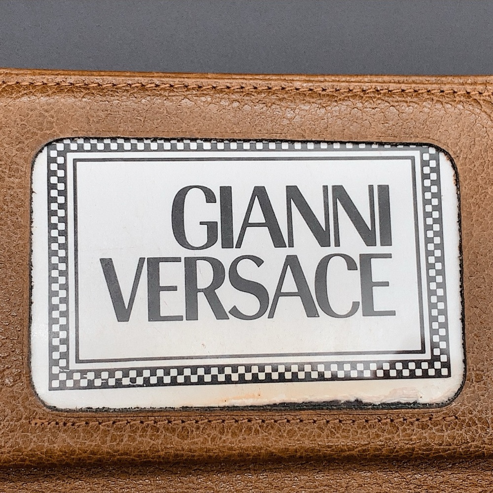 Gianni Versace Bi-fold Leather Card Case Wallet in Tan - Picture 8 of 9